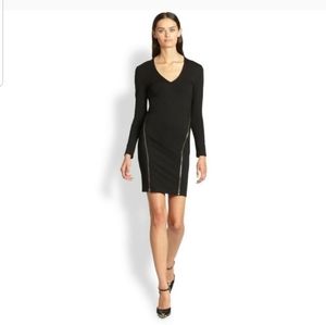 Haute Hippie black zipper sheath long sleeves